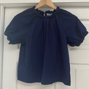 Hillhouse Kit Top Navy Poplin M
